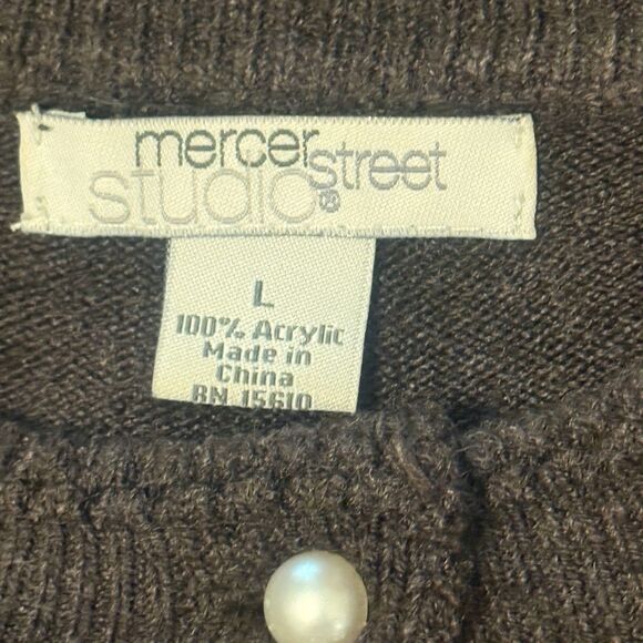 Mercer Street Studio Women's Sweater Cardigan Button Down Size Large Brown - Picture 5 of 11
